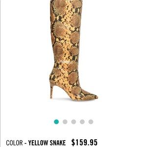 Steve Madden Kinga yellow snake boot 7.5